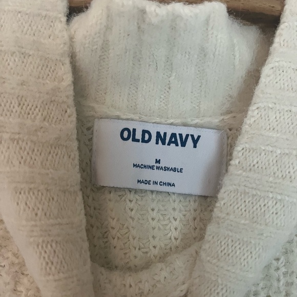 Old Navy Mock Neck Eyelash Sleeveless Striped Sweater Size M - Picture 6 of 7